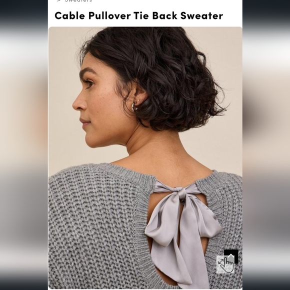 Torrid Cable Pullover Tie back Sweater - Picture 5 of 7